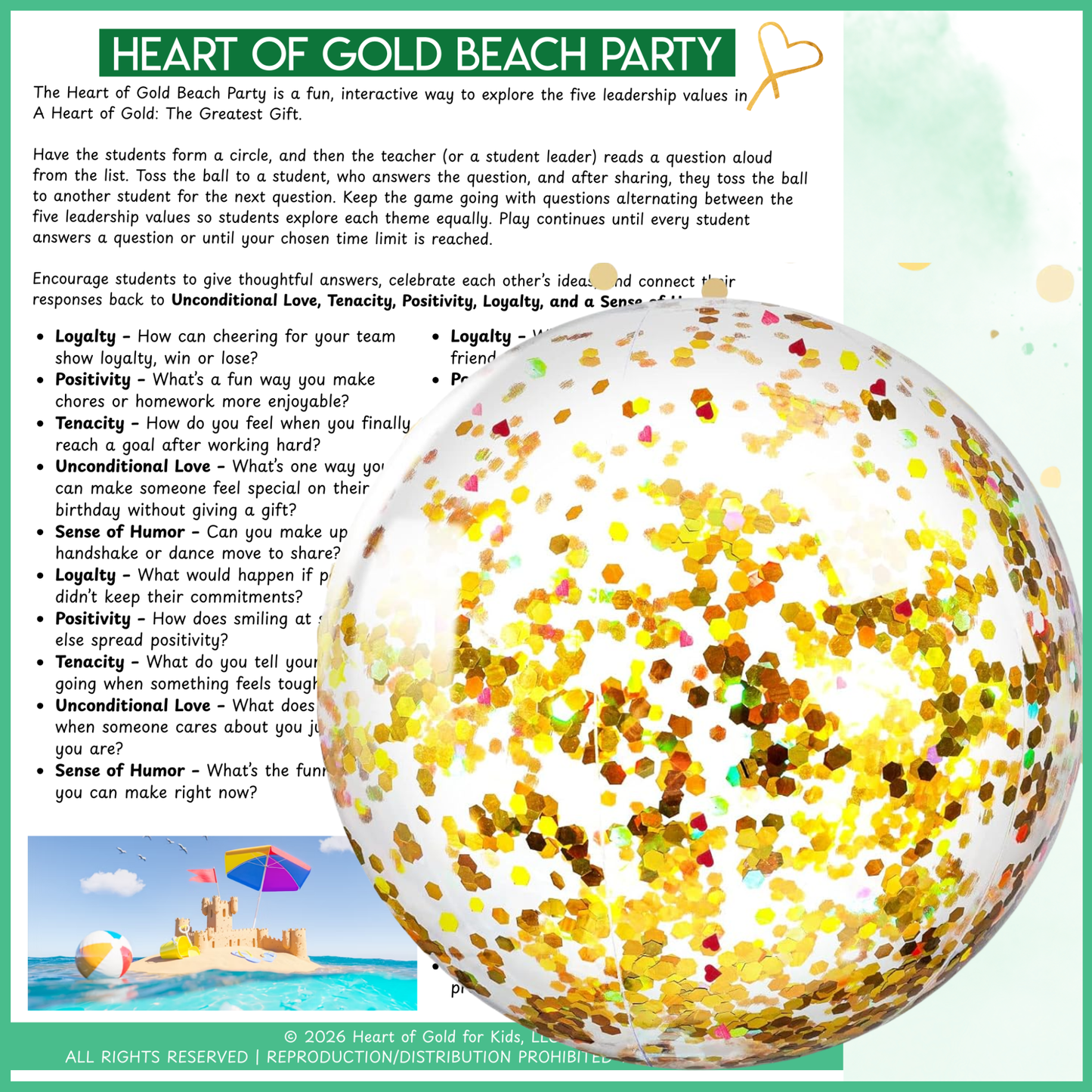 Heart of Gold Beach Party Game